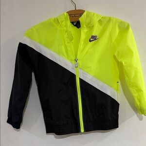 Nike Kids Neon Yellow and Black Raincoat